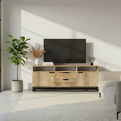 Barcelone - Meuble TV en manguier massif 140 cm